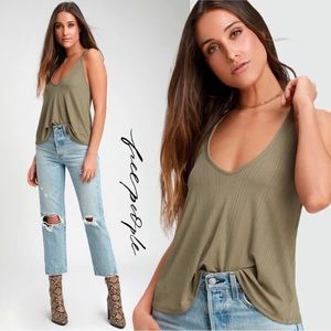 Free People Slinky Tank - Green - Small